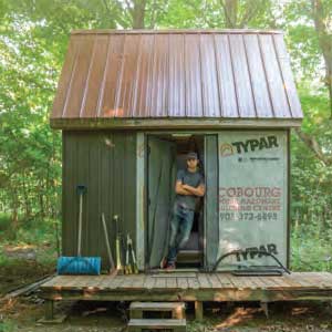 Jakob Jenkins in his off-the-grid home